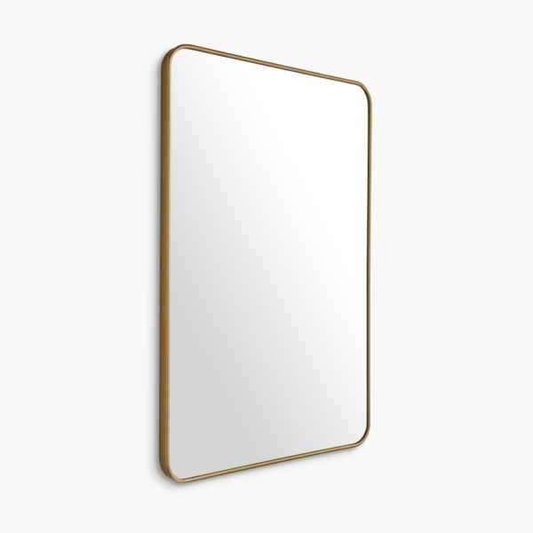 Rowan Metal Rounded Corner Framed Mirror - Brushed Bronze