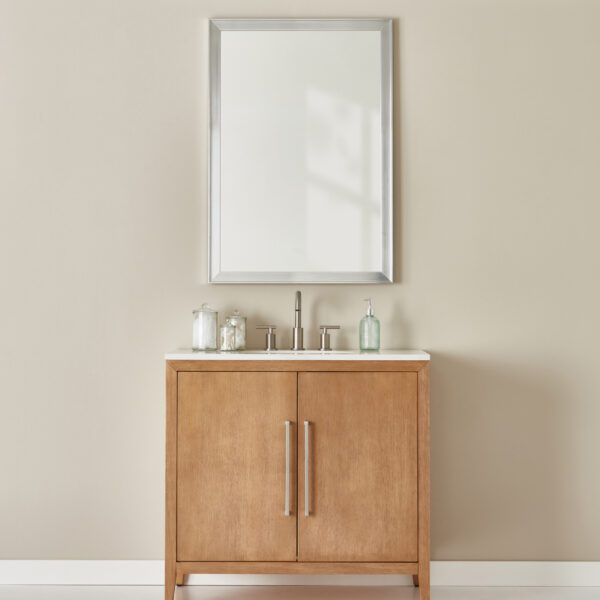 Willow Instep Framed Mirror - Brushed Nickel