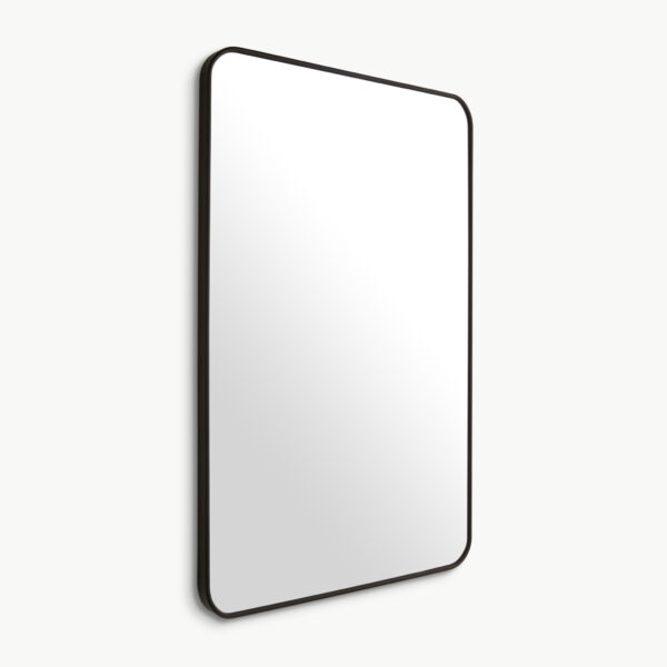 Rowan Metal Rounded Corner Framed Mirror - Matte Black