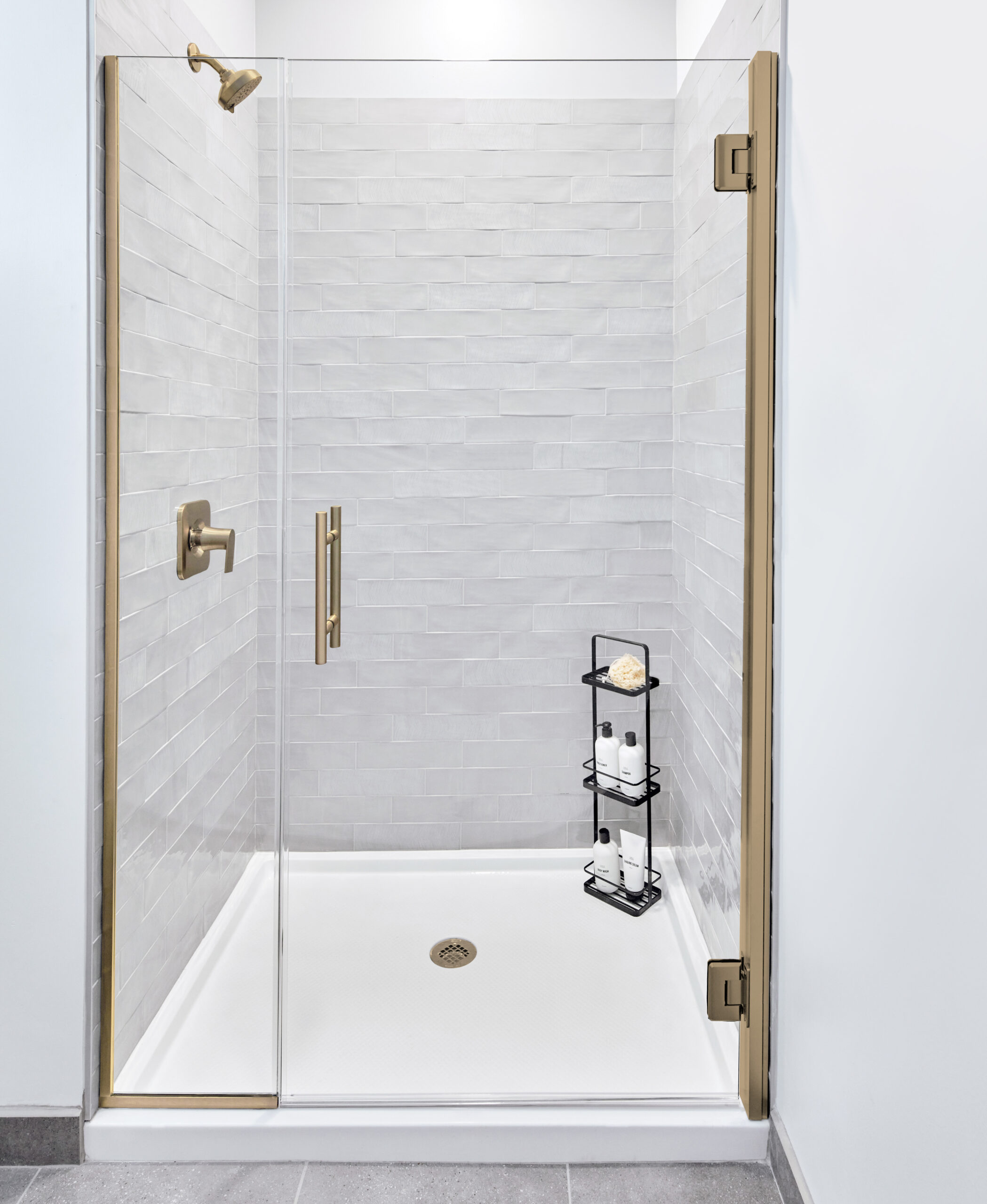 Encompass Semi-Frameless Shower Door - Biscayne Handle, Brushed