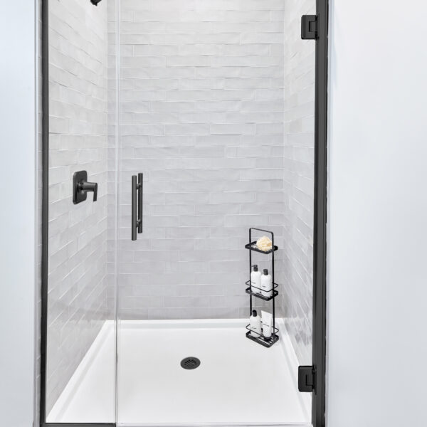 Encompass Semi-Frameless Shower Door - Biscayne Handle, Matte Black