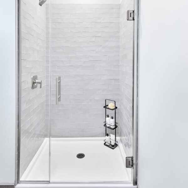 Encompass Semi-Frameless Shower Door - Biscayne Handle, Polished Chrome