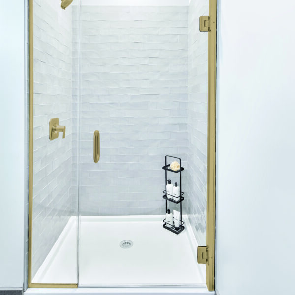 Encompass Semi-Frameless Shower Door - Acadia Handle, Brushed Bronze