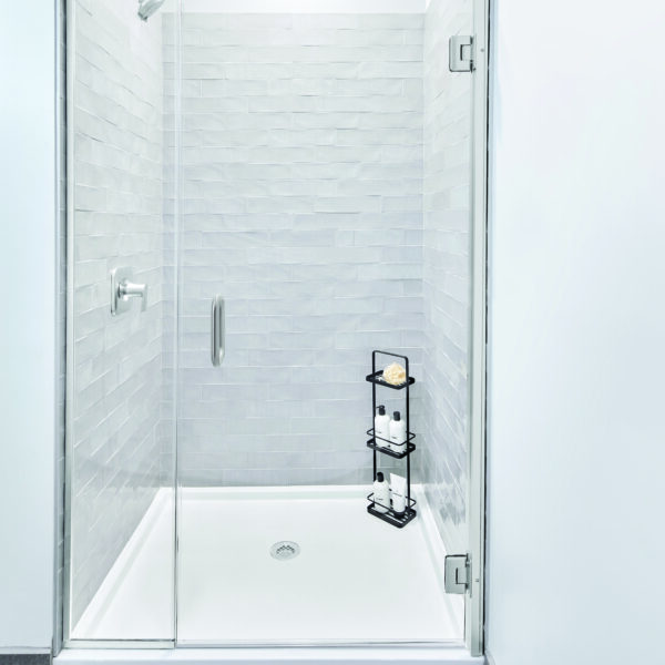 Encompass Semi-Frameless Shower Door - Acadia Handle, Brushed Nickel