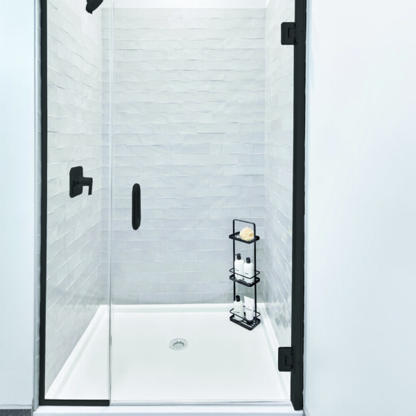 Encompass Semi-Frameless Shower Door - Acadia Handle, Matte Black