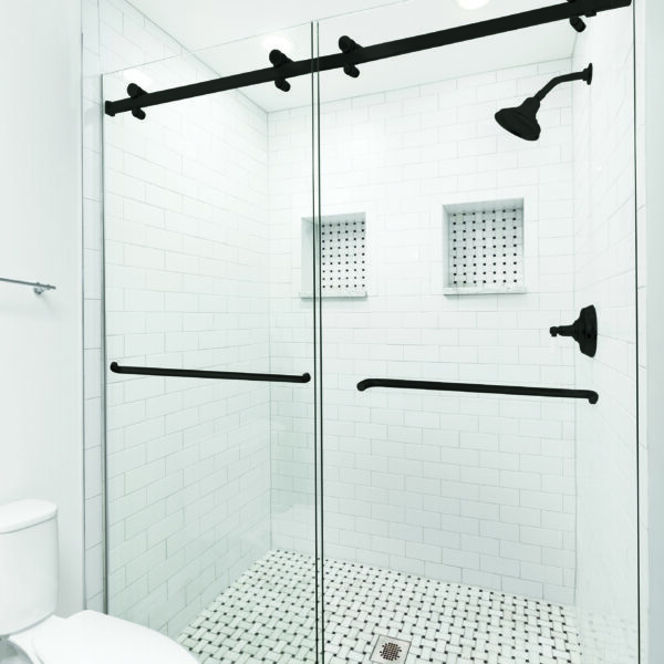 Boundless Slider Bypass Shower - Acadia Towel Bar Handle - Matte Black