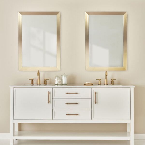 Laurel Linear Framed Mirror - Brushed Bronze