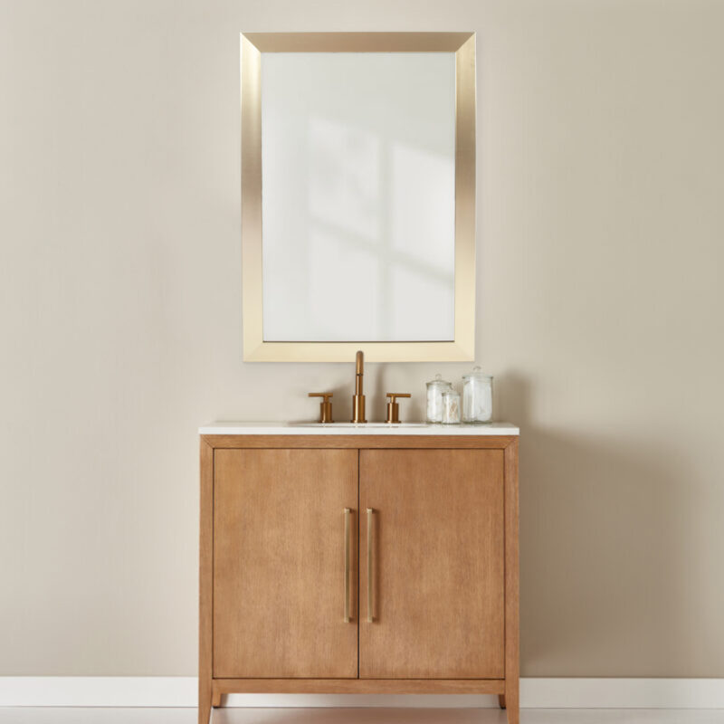 Laurel Linear Framed Mirror – BB-Single vanity