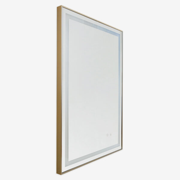 Alder Framed Rectangle LED Lighted Mirror - Brushed Bronze