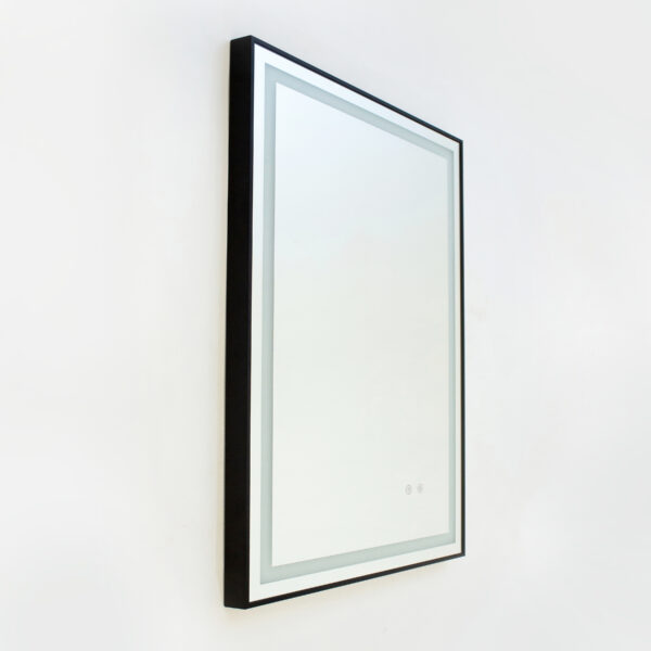 Alder Framed Rectangle LED Lighted Mirror - Matte Black