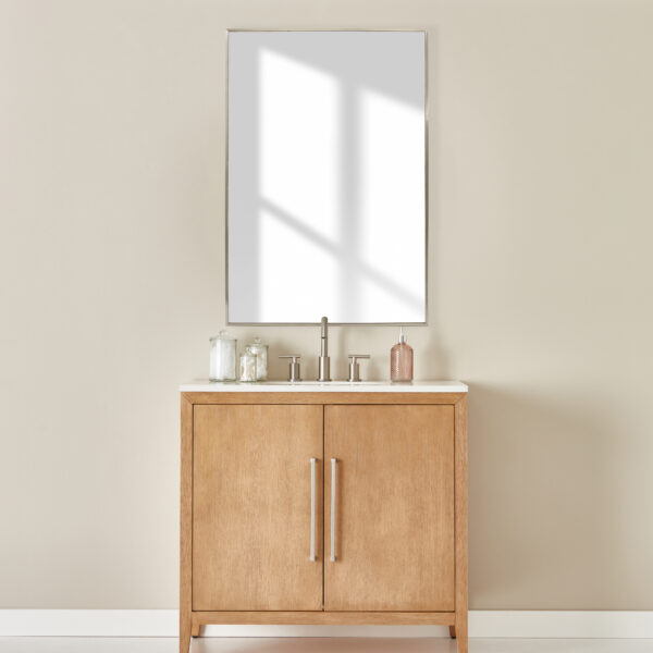 Hawthorne Metal Framed Mirror - Brushed Nickel