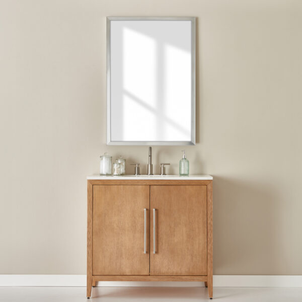 Lindens Framed Mirror - Brushed Nickel