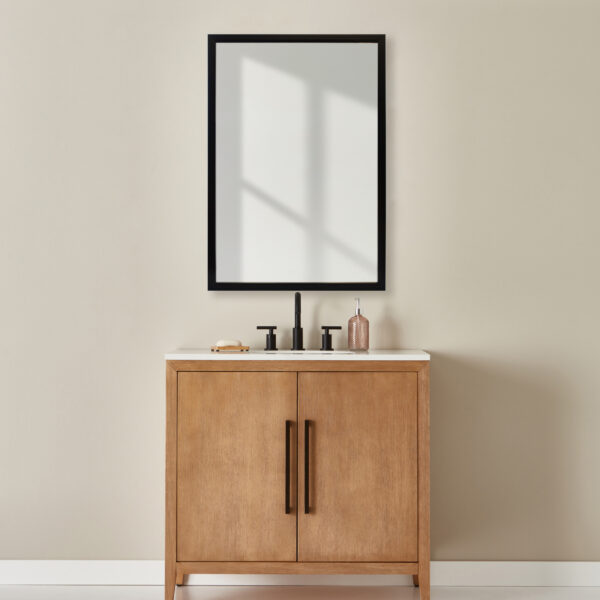 Lindens Framed Mirror - Matte Black