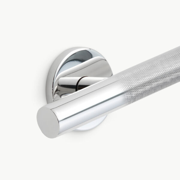 Biscayne Ladder Grab Bar Peened - Polished Chrome